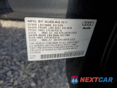 Zdjęcie 13 z 13 samochodu: 2011 AUDI Q7 PRESTIGE VIN:WA1DGAFE9BD010201 - miniatura