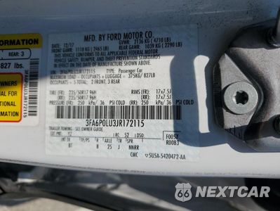 Zdjęcie 12 z 13 samochodu: 2018 FORD FUSION SE HYBRID VIN:3FA6P0LU3JR172115 - miniatura