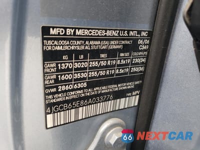 Zdjęcie 13 z 15 samochodu: 2006 MERCEDES-BENZ R 350 VIN:4JGCB65E86A033776 - miniatura