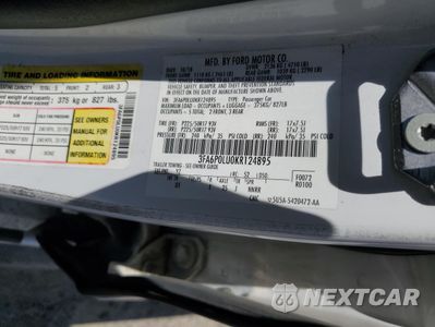 Zdjęcie 13 z 14 samochodu: 2019 FORD FUSION SE VIN:3FA6P0LU0KR124895 - miniatura