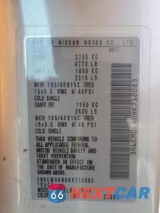 Zdjęcie 13 z 13 samochodu: 2017 NISSAN NV200 2.5S VIN:3N6CM0KN0HK712083 - miniatura