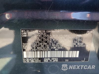 Zdjęcie 13 z 13 samochodu: 2009 TOYOTA RAV4 VIN:JTMZF33V99D003015 - miniatura
