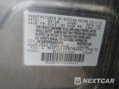 Zdjęcie 13 z 15 samochodu: 2018 NISSAN SENTRA S VIN:3N1AB7AP3JL631643 - miniatura