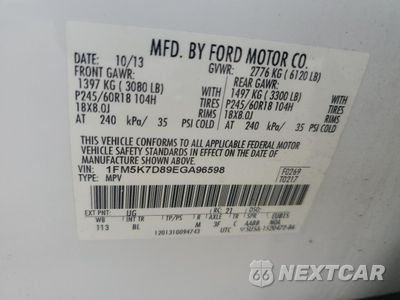 Zdjęcie 12 z 14 samochodu: 2014 FORD EXPLORER XLT VIN:1FM5K7D89EGA96598 - miniatura