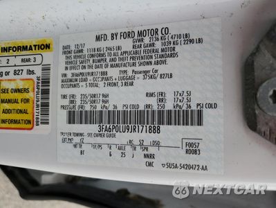 Zdjęcie 12 z 12 samochodu: 2018 FORD FUSION SE HYBRID VIN:3FA6P0LU9JR171888 - miniatura
