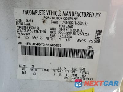 Zdjęcie 12 z 12 samochodu: 2015 FORD F450 SUPER DUTY VIN:1FDUF4GYXFEA65867 - miniatura
