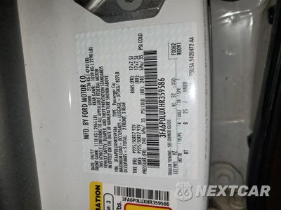 Zdjęcie 12 z 12 samochodu: 2017 FORD FUSION SE HYBRID VIN:3FA6P0LUXHR359586 - miniatura