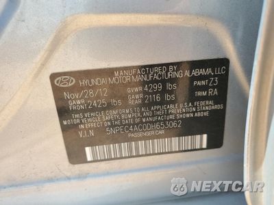 Zdjęcie 12 z 12 samochodu: 2013 HYUNDAI SONATA SE VIN:5NPEC4AC0DH653062 - miniatura