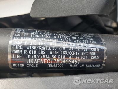 Zdjęcie 9 z 10 samochodu: 2021 KAWASAKI EN650 C VIN:JKAENEC17MDA03451 - miniatura