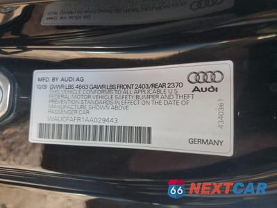 Zdjęcie 12 z 12 samochodu: 2010 AUDI A5 PREMIUM VIN:WAUCFAFR1AA029443 - miniatura