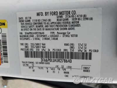 Zdjęcie 12 z 12 samochodu: 2018 FORD FUSION SE HYBRID VIN:3FA6P0LU4JR278640 - miniatura