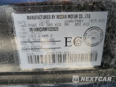Zdjęcie 12 z 12 samochodu: 2021 NISSAN SENTRA SV VIN:3N1AB8CV8MY220523 - miniatura