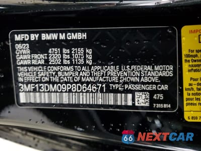 Zdjęcie 13 z 14 samochodu: 2023 BMW M2 VIN:3MF13DM09P8D64671 - miniatura