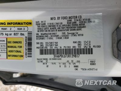 Zdjęcie 12 z 13 samochodu: 2018 FORD FUSION SE HYBRID VIN:3FA6P0LU7JR129817 - miniatura