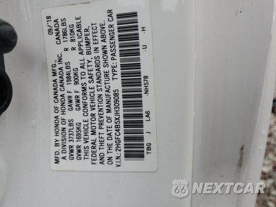 Zdjęcie 13 z 14 samochodu: 2018 HONDA CIVIC LX VIN:2HGFC4B5XJH309085 - miniatura