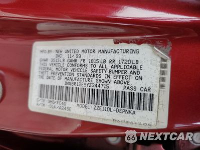 Zdjęcie 12 z 12 samochodu: 2000 TOYOTA COROLLA VE VIN:1NXBR12E9YZ344715 - miniatura