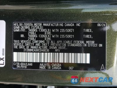 Zdjęcie 12 z 15 samochodu: 2024 LEXUS RX 350H BASE VIN:2T2BBMCAXRC048036 - miniatura