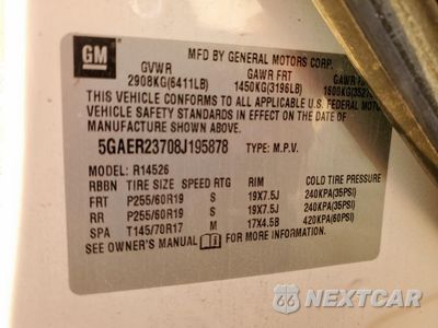 Zdjęcie 13 z 13 samochodu: 2008 BUICK ENCLAVE CXL VIN:5GAER23708J195878 - miniatura