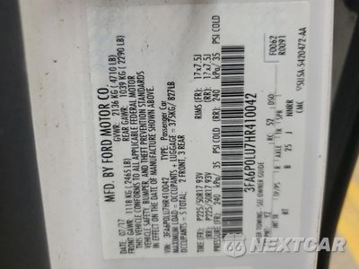 Zdjęcie 12 z 12 samochodu: 2017 FORD FUSION SE HYBRID VIN:3FA6P0LU7HR410042 - miniatura
