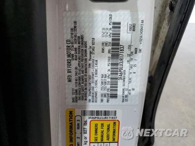 Zdjęcie 12 z 13 samochodu: 2018 FORD FUSION SE HYBRID VIN:3FA6P0LU3JR171837 - miniatura