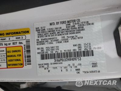 Zdjęcie 12 z 13 samochodu: 2017 FORD FUSION SE HYBRID VIN:3FA6P0LU2HR409753 - miniatura