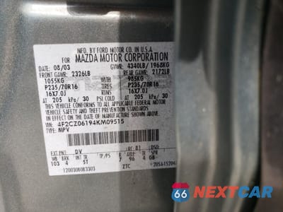 Zdjęcie 13 z 13 samochodu: 2004 MAZDA TRIBUTE ES VIN:4F2CZ06194KM09515 - miniatura