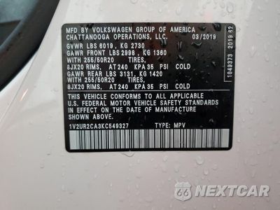 Zdjęcie 13 z 16 samochodu: 2019 VOLKSWAGEN ATLAS SE VIN:1V2UR2CA3KC549327 - miniatura