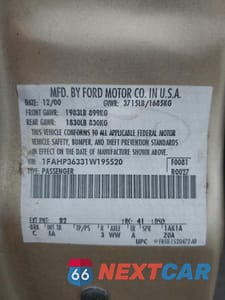 Zdjęcie 14 z 16 samochodu: 2001 FORD FOCUS SE VIN:1FAHP36331W195520 - miniatura