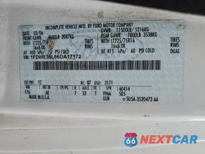 Zdjęcie 12 z 12 samochodu: 2006 FORD ECONOLINE E350 SUPER DUTY CUTAWAY VAN VIN:1FDWE35L66DA17172 - miniatura