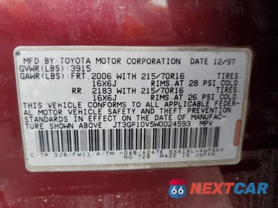 Zdjęcie 13 z 13 samochodu: 1998 TOYOTA RAV4 VIN:JT3GP10V5W0024593 - miniatura