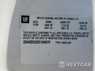 Zdjęcie 12 z 13 samochodu: 2005 BUICK LACROSSE CXL VIN:2G4WD532851248478 - miniatura