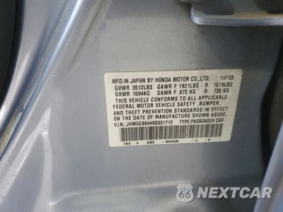 Zdjęcie 13 z 15 samochodu: 2009 HONDA FIT SPORT VIN:JHMGE88449S031712 - miniatura