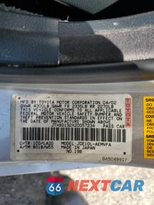 Zdjęcie 12 z 14 samochodu: 2002 LEXUS IS 300 VIN:JTHBD192X20057234 - miniatura