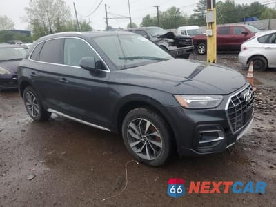 Czwarte zdjęcie samochodu z boku: 2021 AUDI Q5 PREMIUM PLUS VIN:WA1BAAFY6M2114520 - miniatura