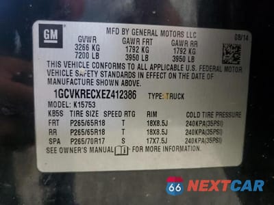 Zdjęcie 12 z 12 samochodu: 2014 CHEVROLET SILVERADO K1500 LT VIN:1GCVKRECXEZ412386 - miniatura