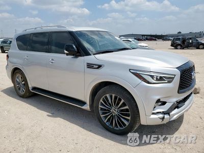 Czwarte zdjęcie samochodu z boku: 2021 INFINITI QX80 LUXE VIN:JN8AZ2AFXM9720484 - miniatura