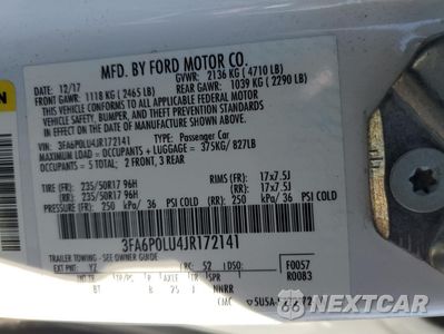 Zdjęcie 12 z 13 samochodu: 2018 FORD FUSION SE HYBRID VIN:3FA6P0LU4JR172141 - miniatura