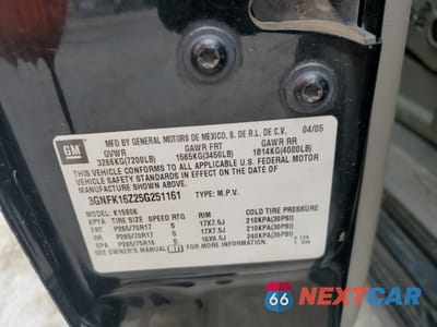 Zdjęcie 13 z 15 samochodu: 2005 CHEVROLET SUBURBAN K1500 VIN:3GNFK16Z25G251161 - miniatura
