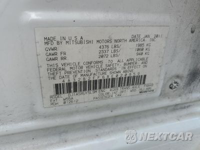 Zdjęcie 12 z 14 samochodu: 2011 MITSUBISHI GALANT FE VIN:4A32B2FF6BE020959 - miniatura