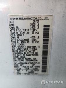 Zdjęcie 13 z 15 samochodu: 2006 NISSAN ARMADA SE VIN:5N1AA08B56N708050 - miniatura