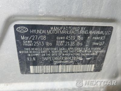 Zdjęcie 12 z 12 samochodu: 2009 HYUNDAI SONATA SE VIN:5NPEU46FX9H439946 - miniatura
