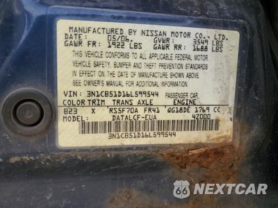 Zdjęcie 13 z 15 samochodu: 2006 NISSAN SENTRA 1.8 VIN:3N1CB51D16L599544 - miniatura