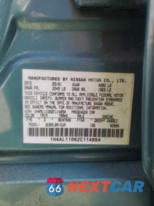 Zdjęcie 12 z 12 samochodu: 2002 NISSAN ALTIMA BASE VIN:1N4AL11D62C114854 - miniatura