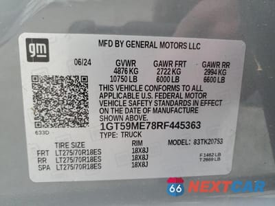 Zdjęcie 13 z 13 samochodu: 2024 GMC SIERRA K2500 SLE K2500 SLE VIN:1GT59ME78RF445363 - miniatura