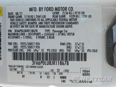 Zdjęcie 12 z 13 samochodu: 2018 FORD FUSION SE HYBRID VIN:3FA6P0LU8JR118678 - miniatura