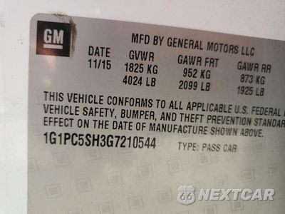 Zdjęcie 13 z 13 samochodu: 2016 CHEVROLET CRUZE LIMITED LS VIN:1G1PC5SH3G7210544 - miniatura