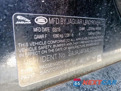 Zdjęcie 12 z 12 samochodu: 2020 JAGUAR XE S VIN:SAJAJ4FX4LCP55511 - miniatura