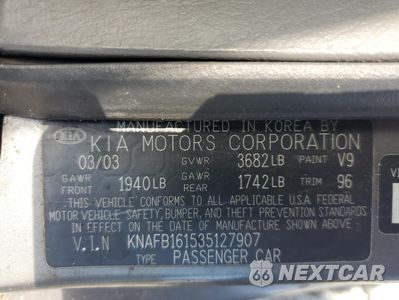 Zdjęcie 12 z 12 samochodu: 2003 KIA SPECTRA GS VIN:KNAFB161535127907 - miniatura