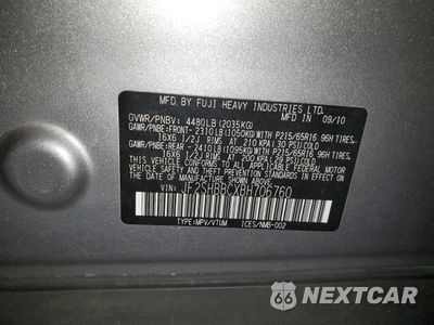 Zdjęcie 13 z 13 samochodu: 2011 SUBARU FORESTER 2.5X VIN:JF2SHBBCXBH706760 - miniatura