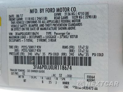 Zdjęcie 12 z 13 samochodu: 2018 FORD FUSION SE HYBRID VIN:3FA6P0LU0JR118674 - miniatura